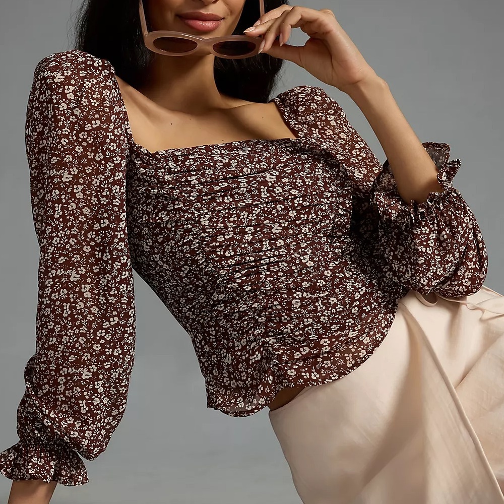 Astr The Label Tonina Puff Sleeve Top, Sz M, EUC